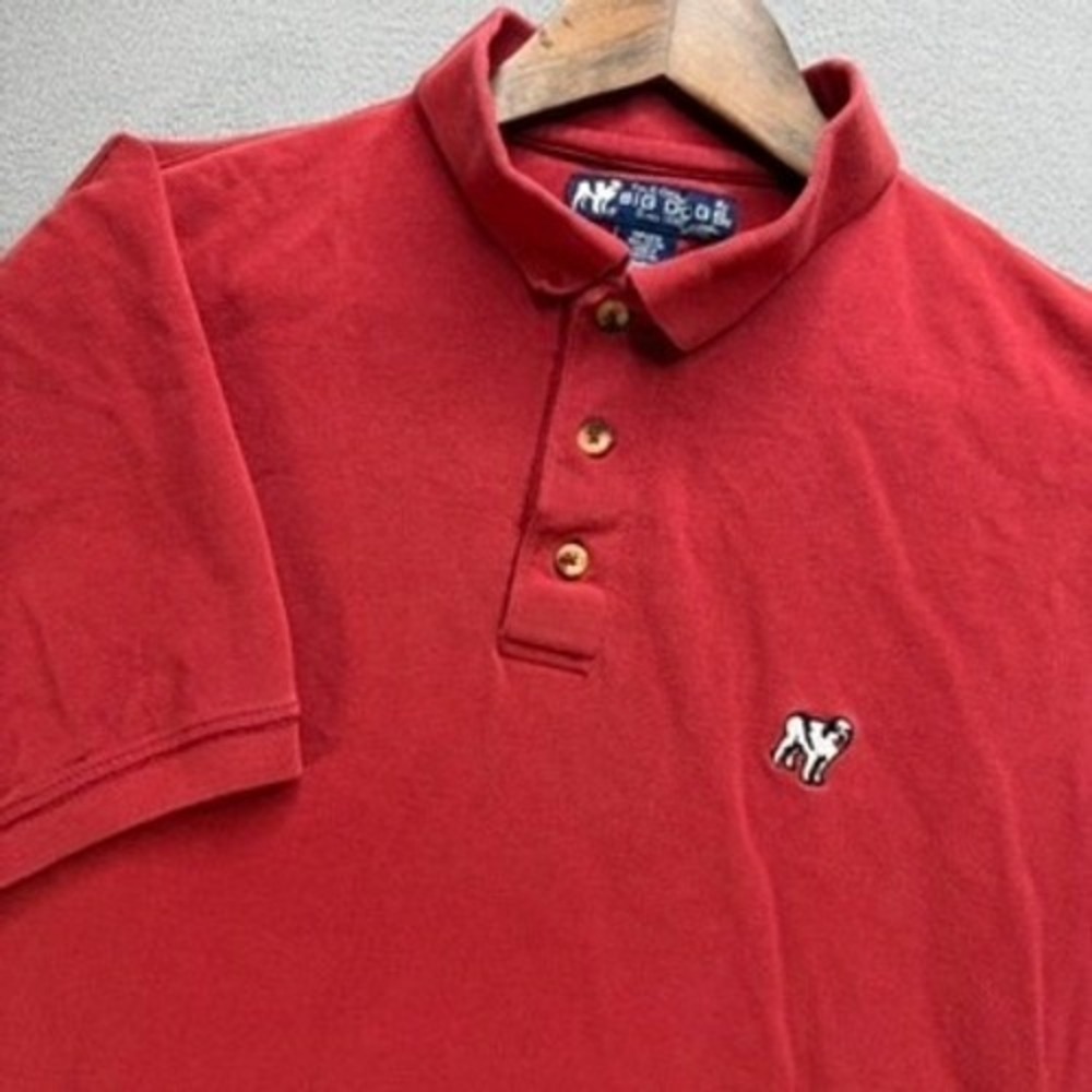 Big Dogs Polo Shirt Mens Small Red Vintage 90s Embroidered Logo Pique Cotton